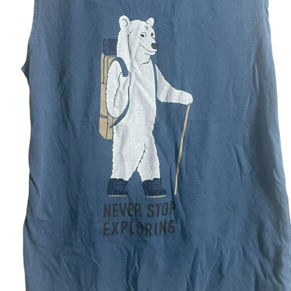 The North Face Tank Top Sleeveless tee T-shirt XS Blue Polar Bear Exploring - Picture 7 of 9